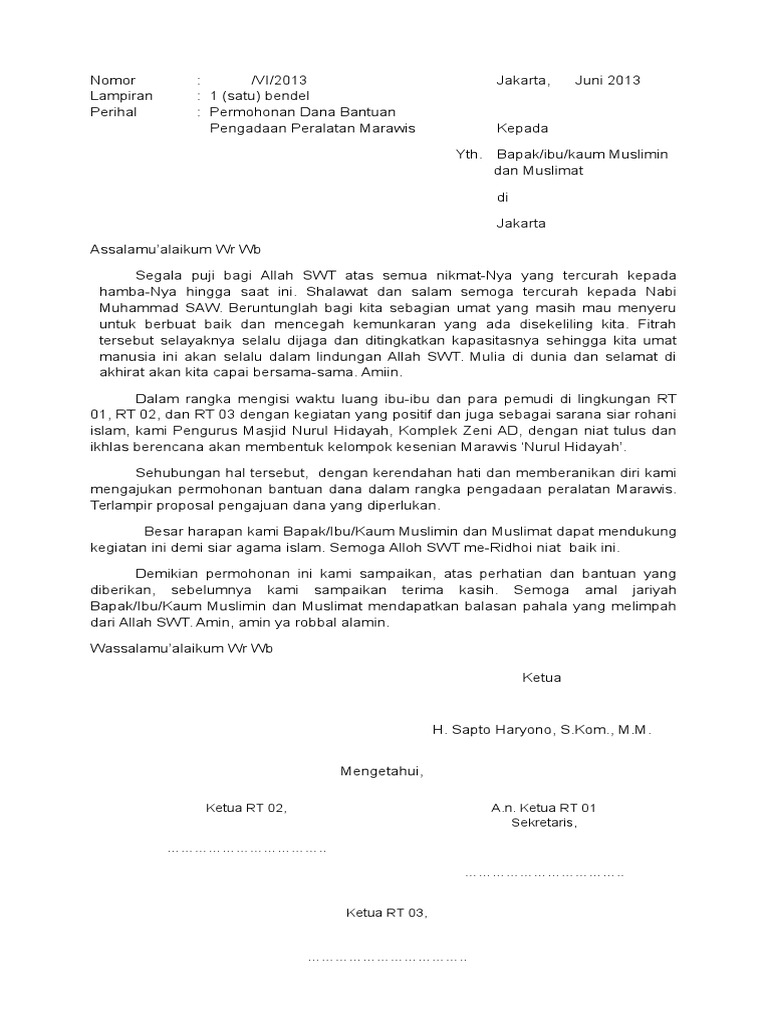 Proposal Pengajuan Marawis