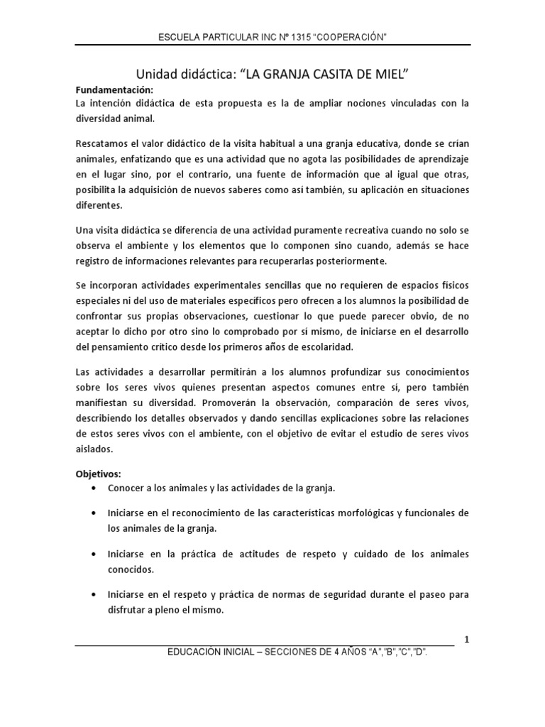 Unidad Didactica Animales Primaria