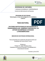TD - Factores Institucionales Que Inciden en La Transparencia Del Gobierno Corporativo - Caso Empresas Cotizadas Latinoamericanas PDF