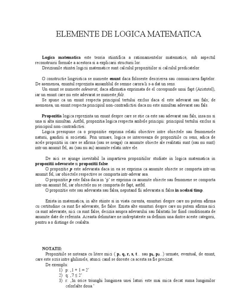 Elemente de Logica | PDF