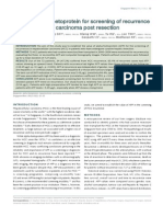 Value of Alpha-Foetoprotein For Screening of Recurrence in Hepatocellular Carcinoma Post Resection