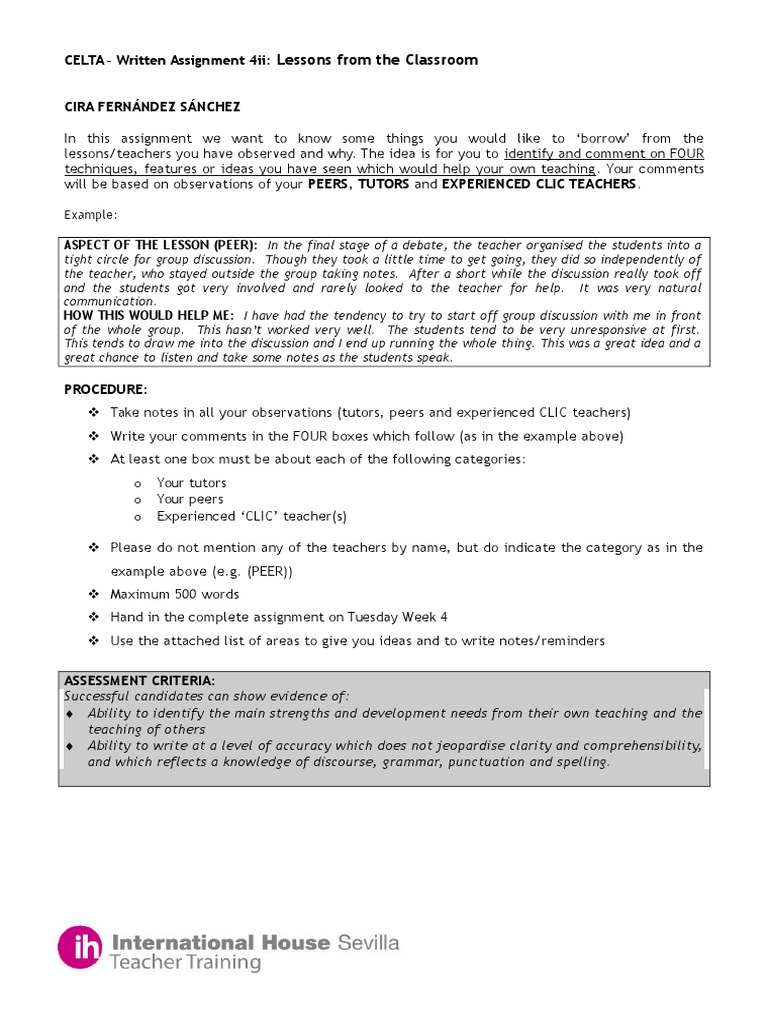 Celta assignment 2 has happened image