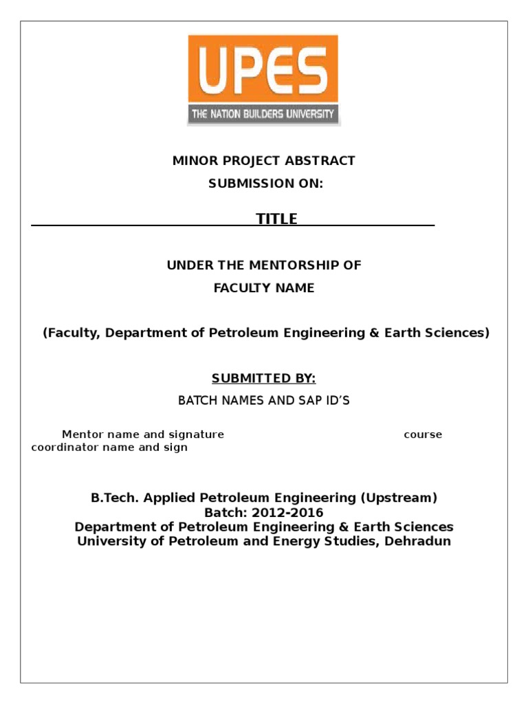 Petroleum Engineering Project Abstract | PDF