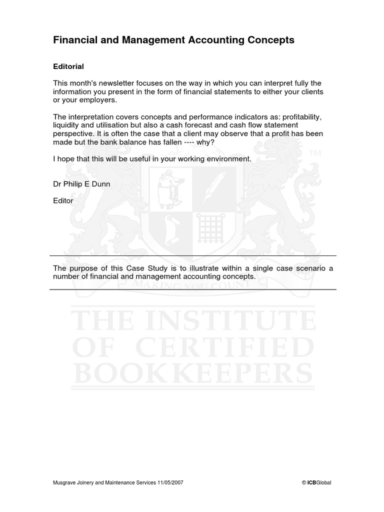 Financial & Management Accounting Concepts | PDF | Balance Sheet ...