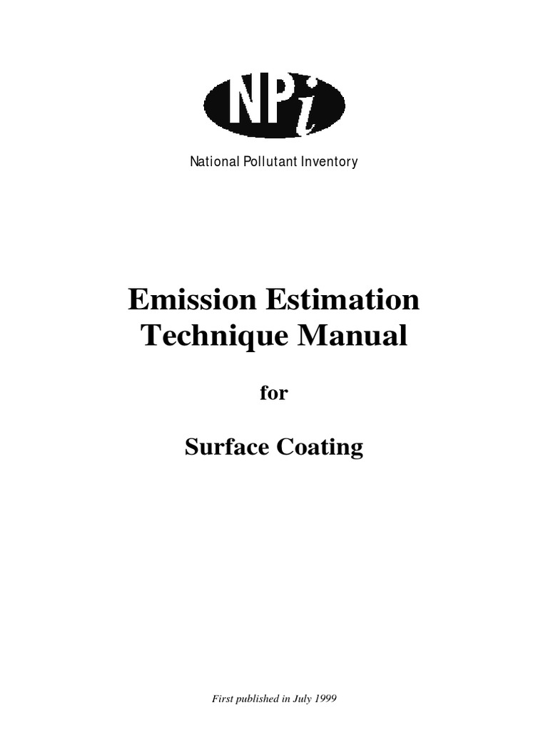Emission Estimation Technique Manual Surface Coating PDF Paint