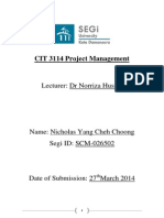 CIT 3114 Project Management: Lecturer: DR Norriza Hussin