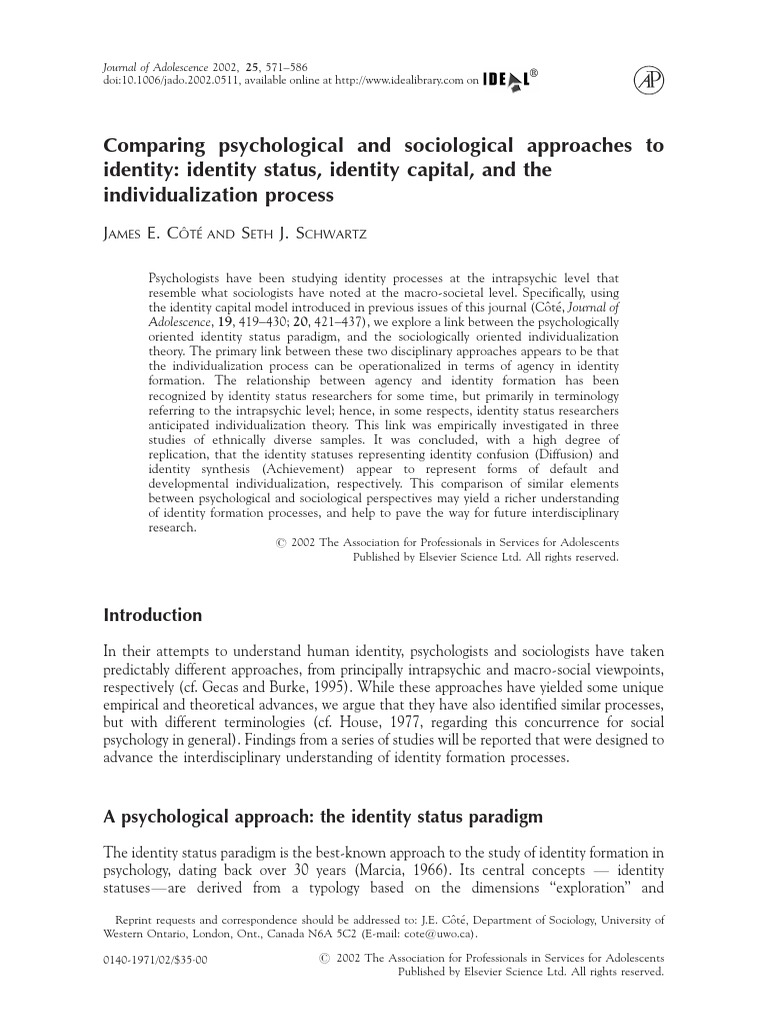 Comparing Psychological and Sociological Approaches To Identity ...