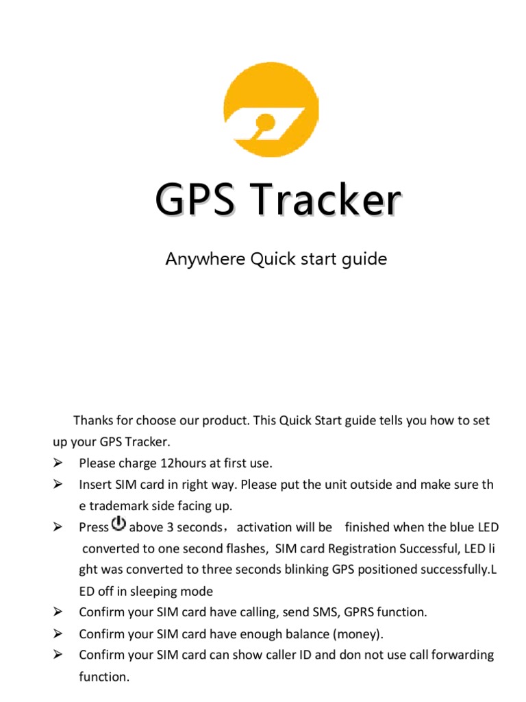 GPS Tracker Setup Guide | PDF | Short Message Service | Transmission ...