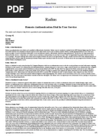 Radius: Remote Authentication Dial in User Service
