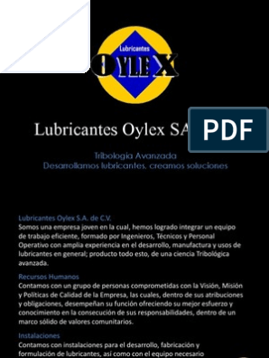 Carta De Presentacion Oylex 2014 Lubricante Petroleo