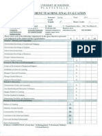 Pre-Student Teaching Final Evaluation