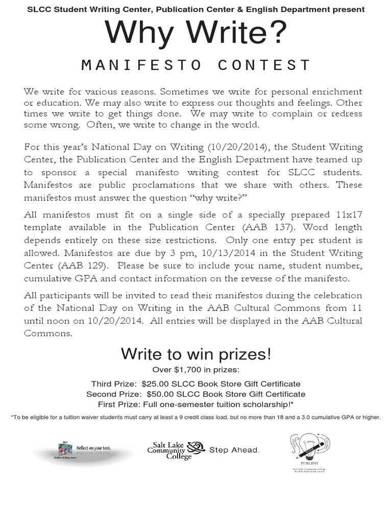 Why Write Manifesto Contest | PDF | Social Science