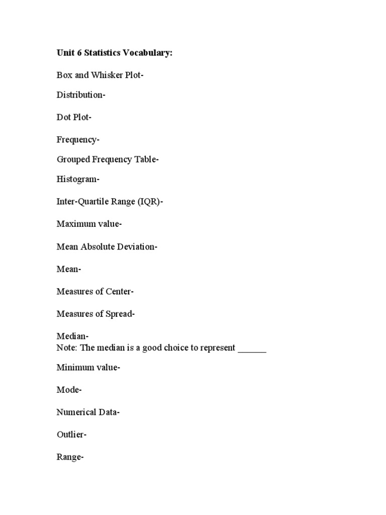 Key Statistics Vocabulary Terms | PDF | Probability Theory ...