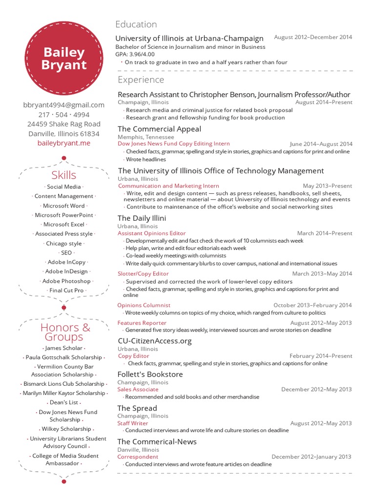Bailey Bryant's Resume 9/23/14 | PDF | Editing | Copy Editing