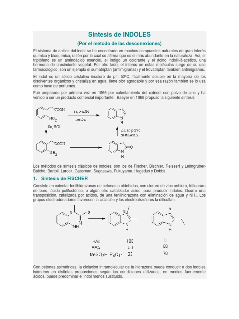 Síntesis de INDOLES