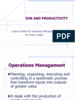 Operation and Productivity: Lecture Notes For Operation Management by Fahmy Radhi