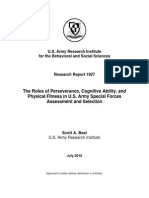 The Roles of Perseverance, Cognitive Ability, and Physical Fitness in U.S. Army Special Forces Assessment and Selection