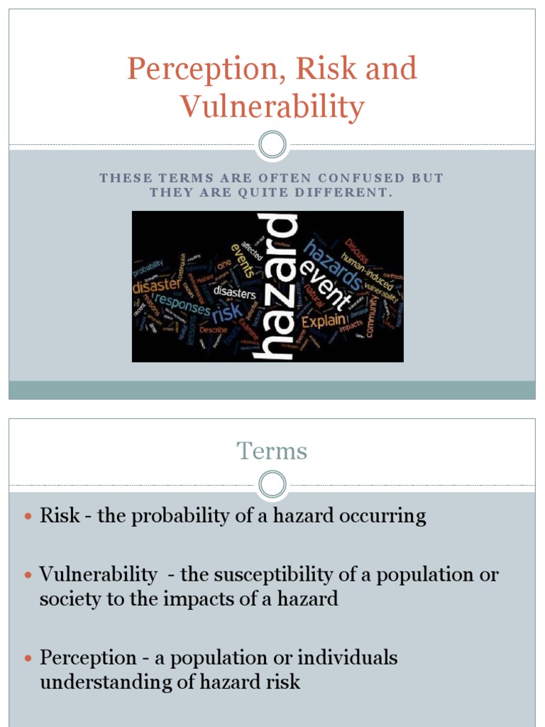 Perception Risk Vulnerability | PDF | Earthquakes | Tropical Cyclones