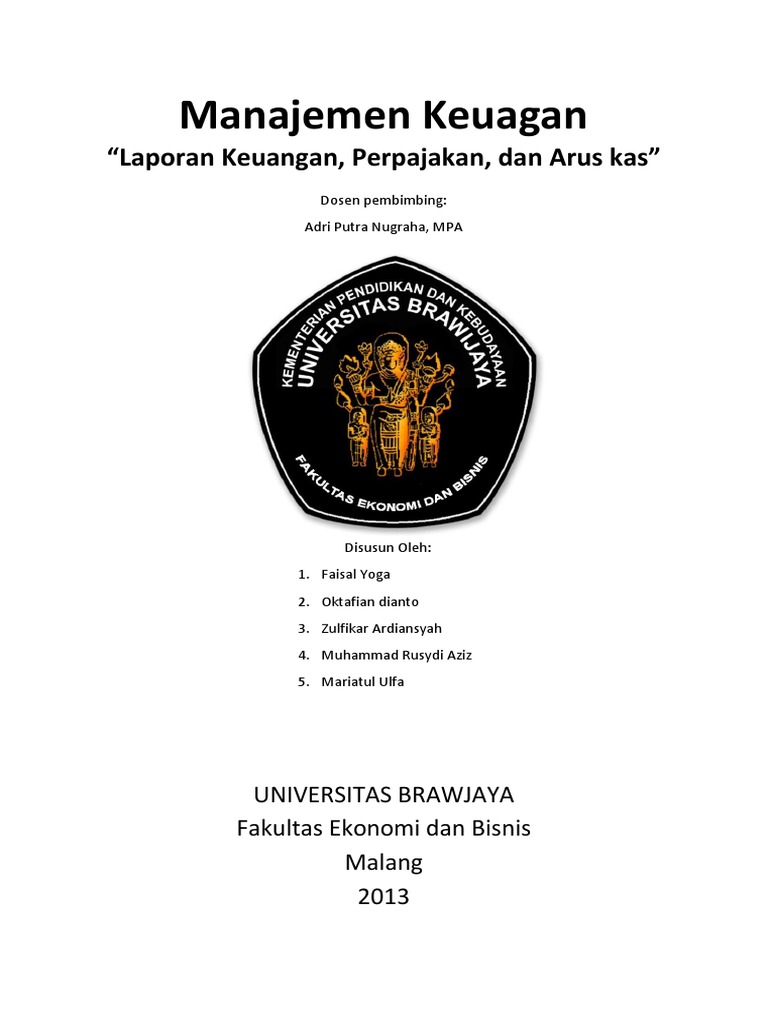 Makalah Manajemen Keuangan Laporan Keuangan Perpajakan Dan Arus Kas