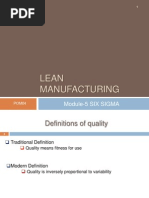 Lean Manufacturing: Module-5 SIX SIGMA