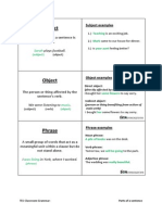 Grammar Cards - Sentence Parts