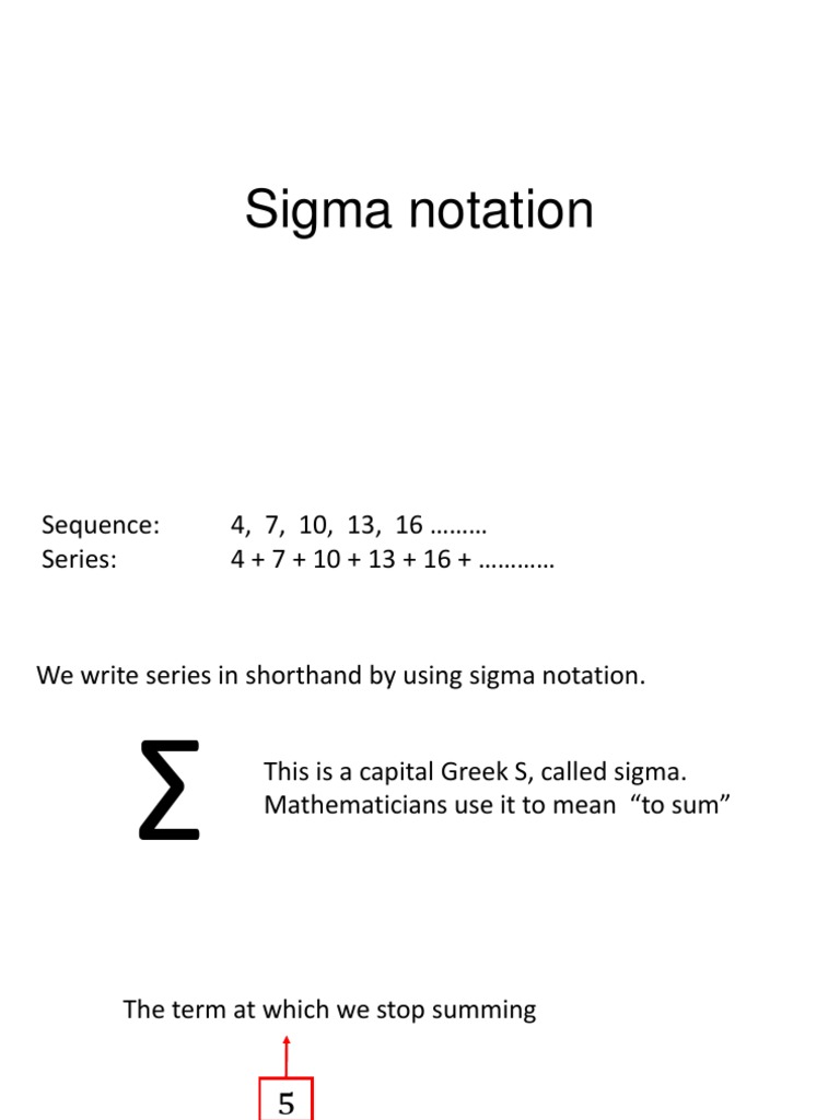 Sigma Notation  PDF