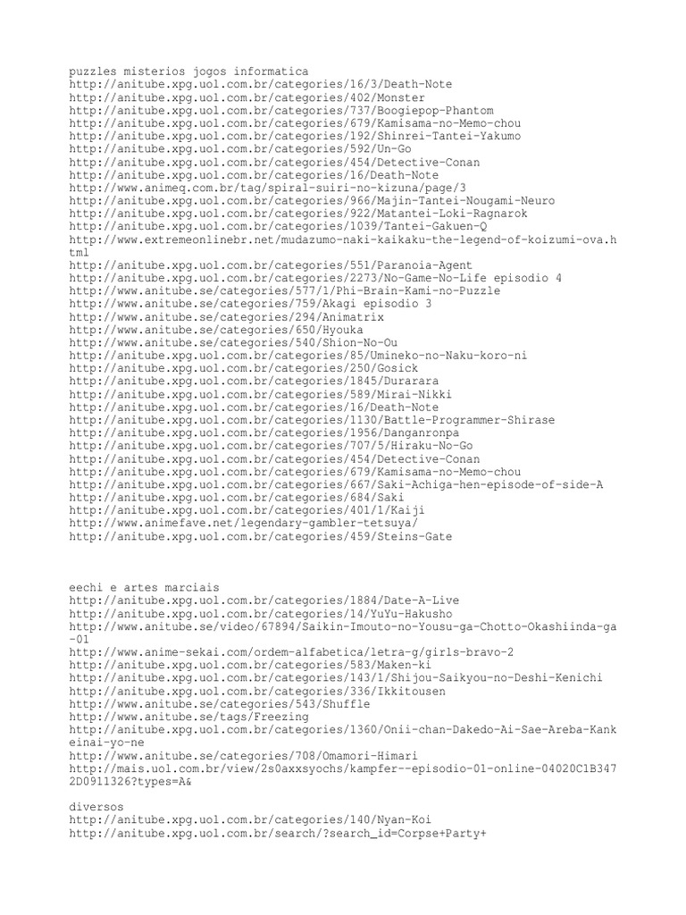 Links De Animes Pdf Anime Manga