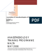 Anaesthesiology Training Programme in Malta