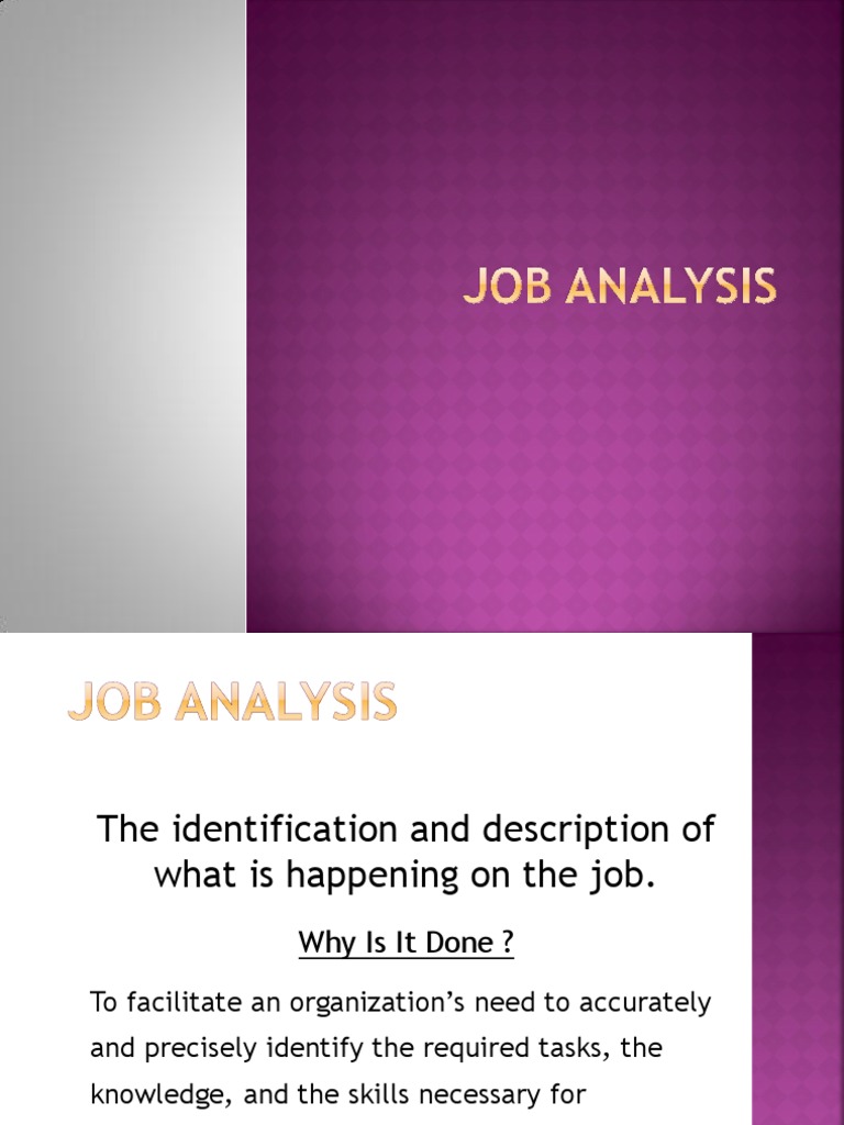 Job Analysis PDF