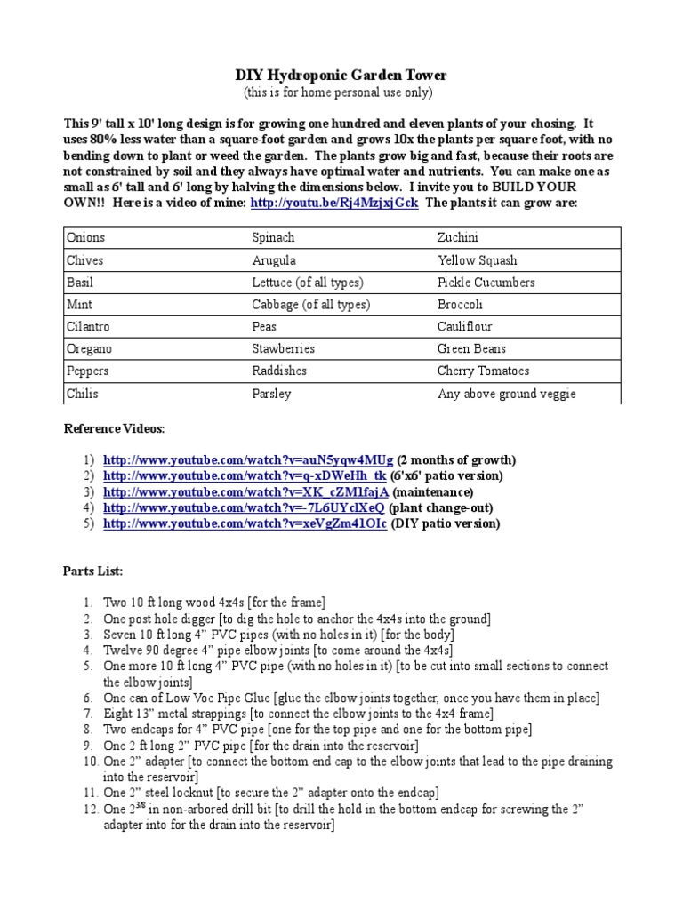 DIY Hydroponic Garden Tower | Horticulture And Gardening | Agronomy