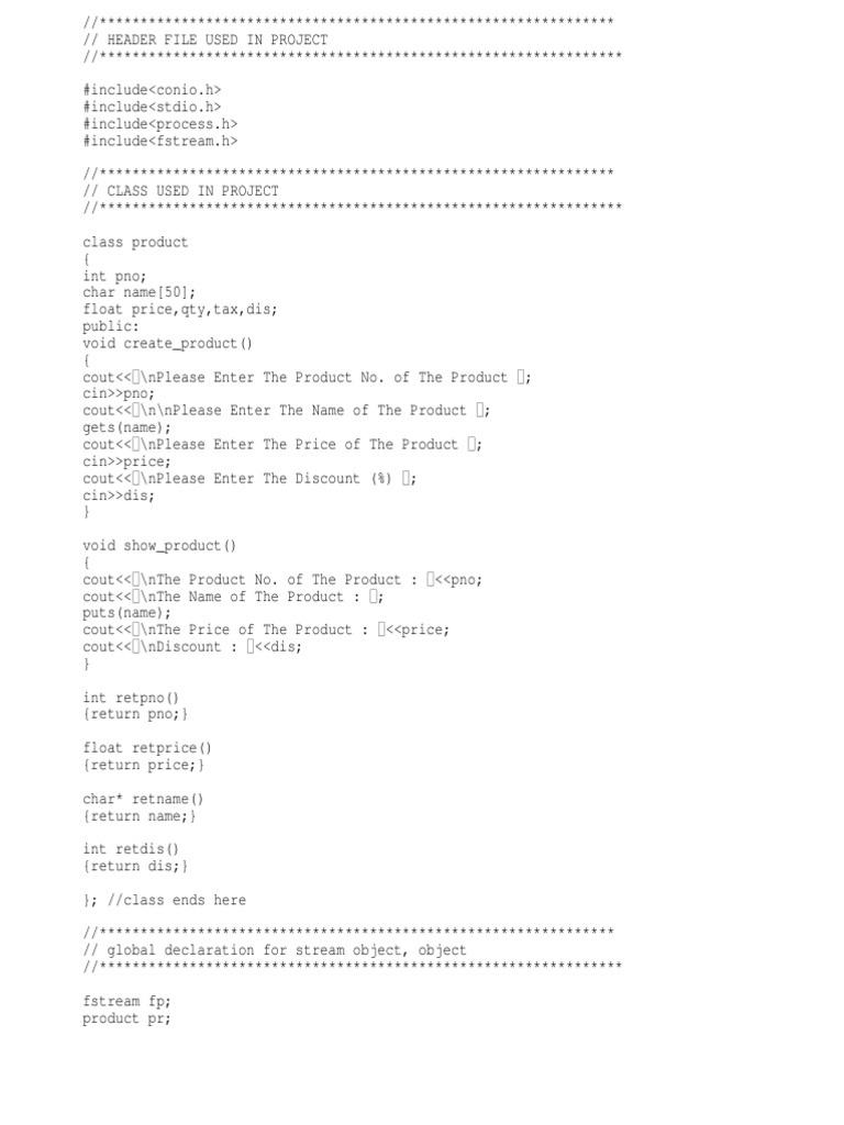 Supermarket Billing System in C++ | PDF | Programming Paradigms ...