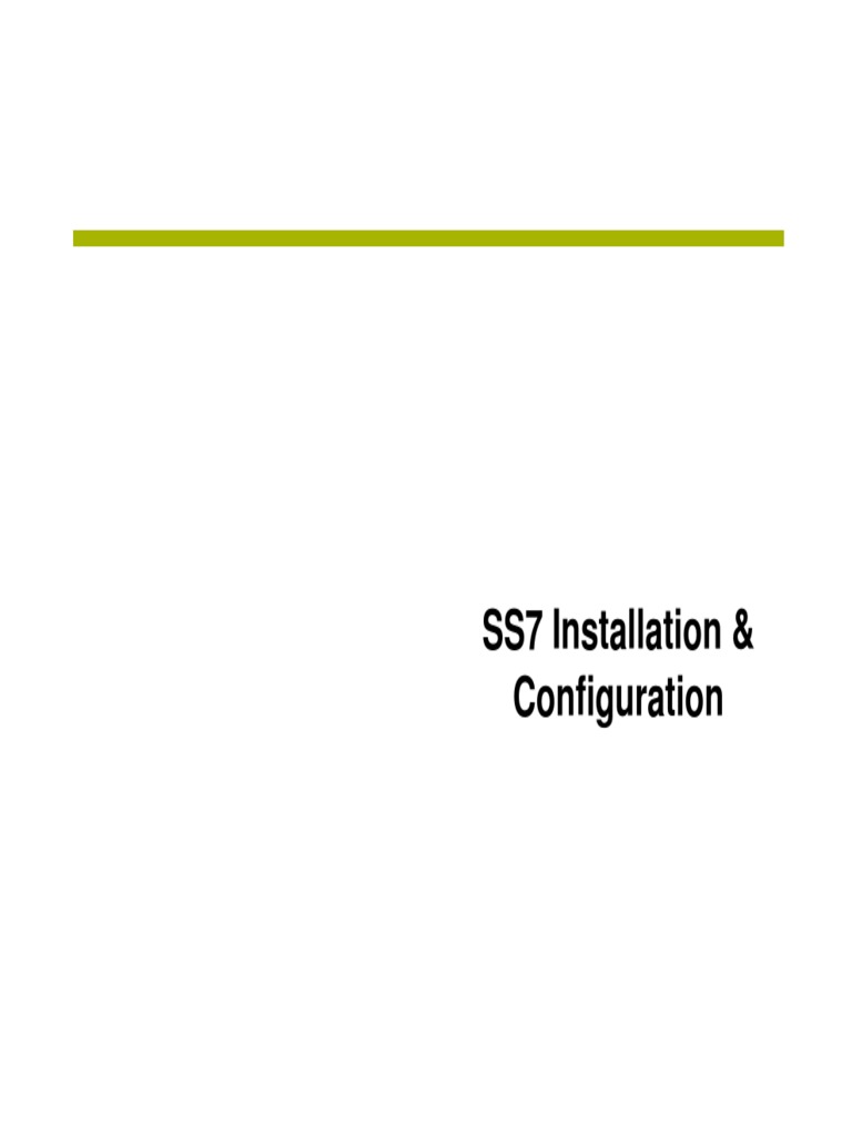 SS7 Installation & Configuration Guide | PDF | Telecommunications ...