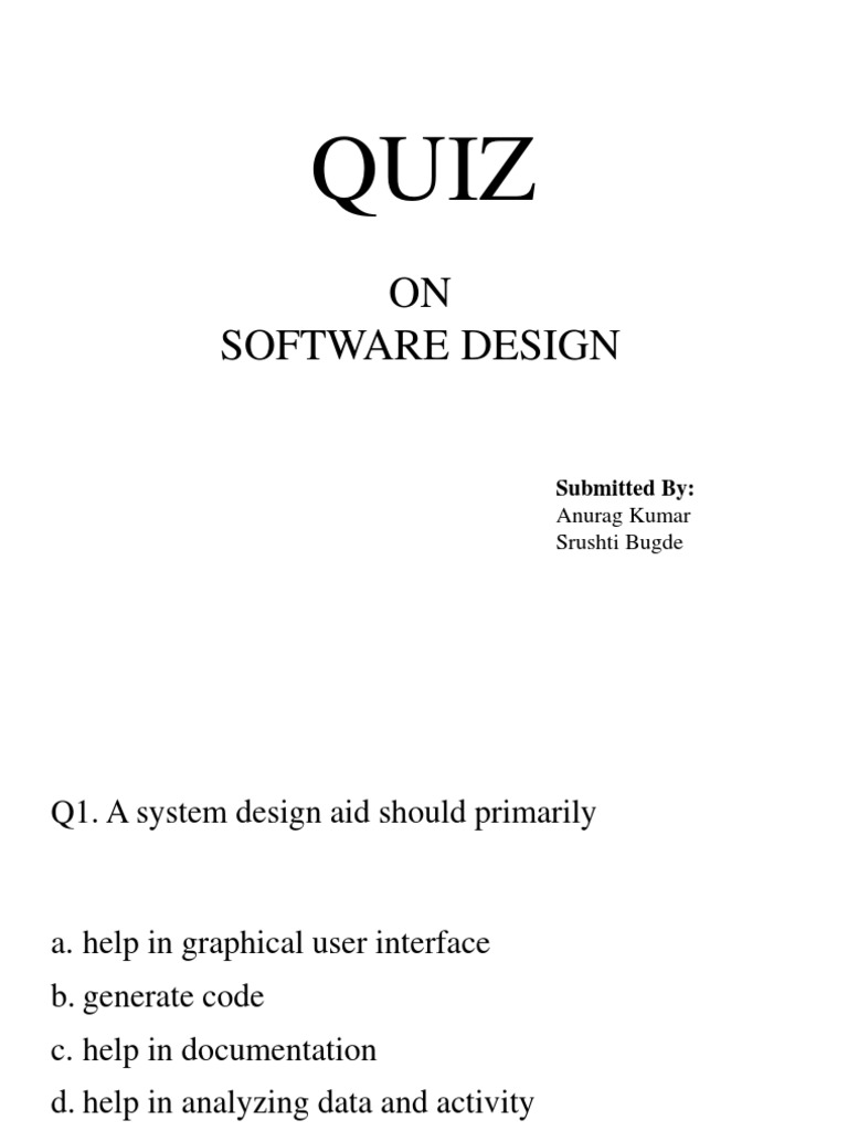 Quiz SW Design | PDF