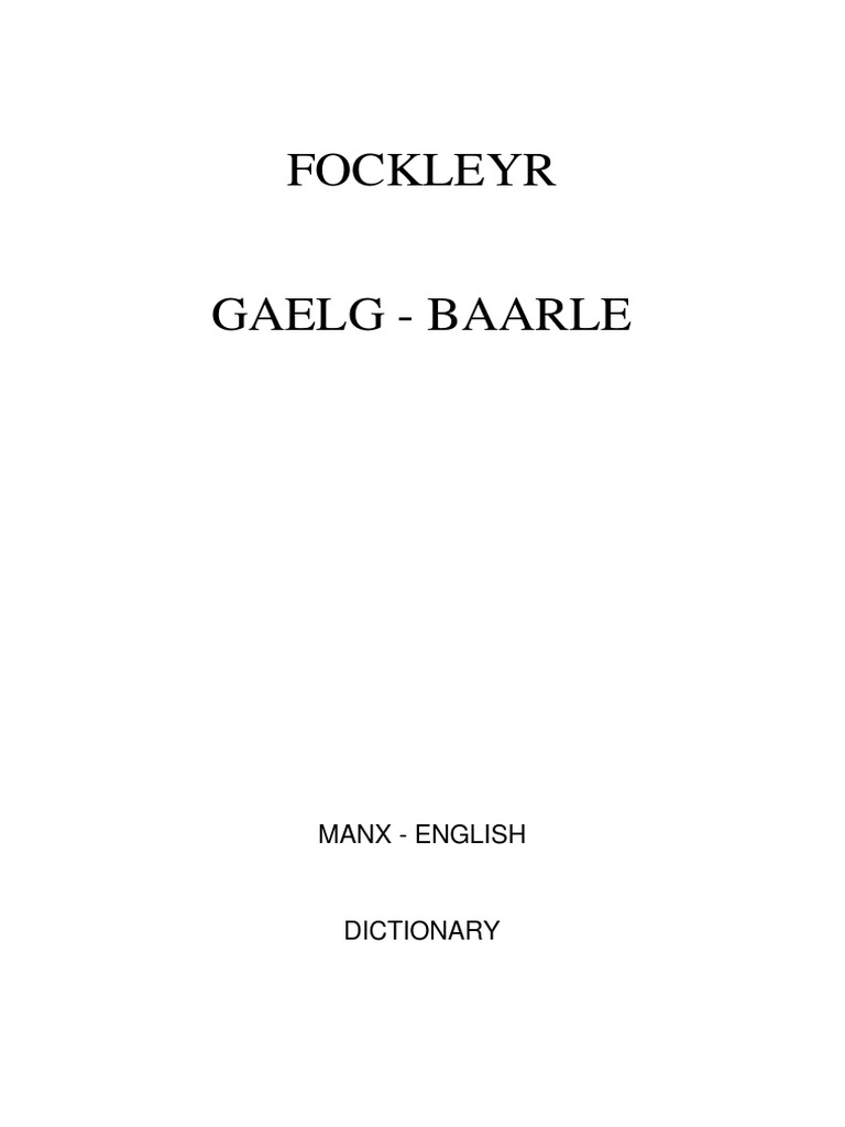 Gaelic Dictionary PDF Noun