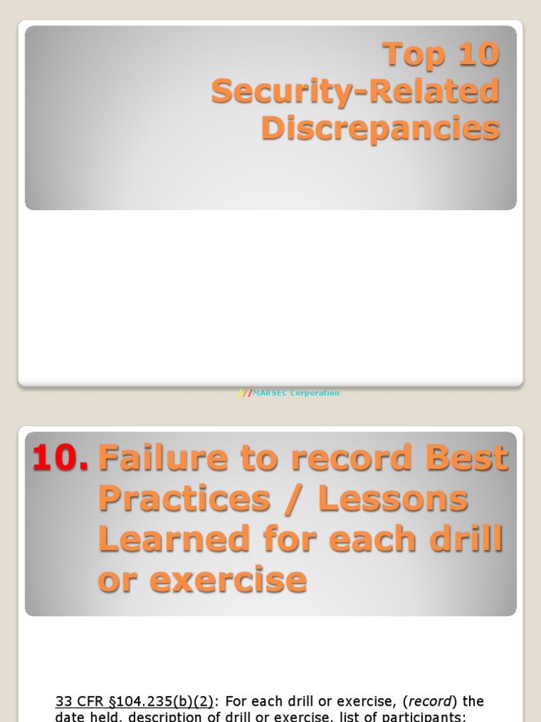 Top 10 Security Related Discrepancies | PDF | Calibration | Government