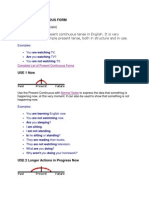 Present Continuous Form Lesson