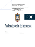 Proyecto ANALISIS DE COSTOS DE FABRICACION