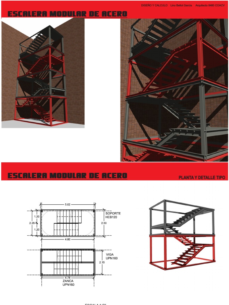 Calculo de Escalera Modular de Acero