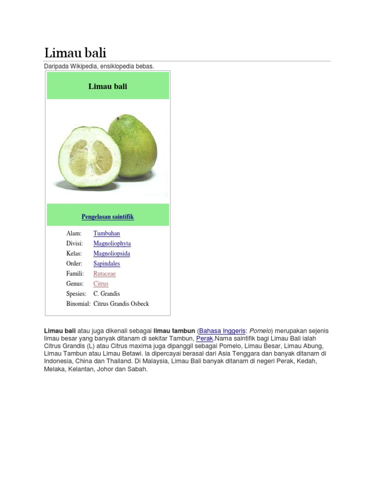 Limau Bali | PDF