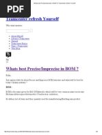 Whats Best Precise - Imprecise in BOM - Teamcenter Refresh Yourself