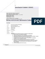 Questionários de Estudos Disciplinares 3 sobre Unidades I e II