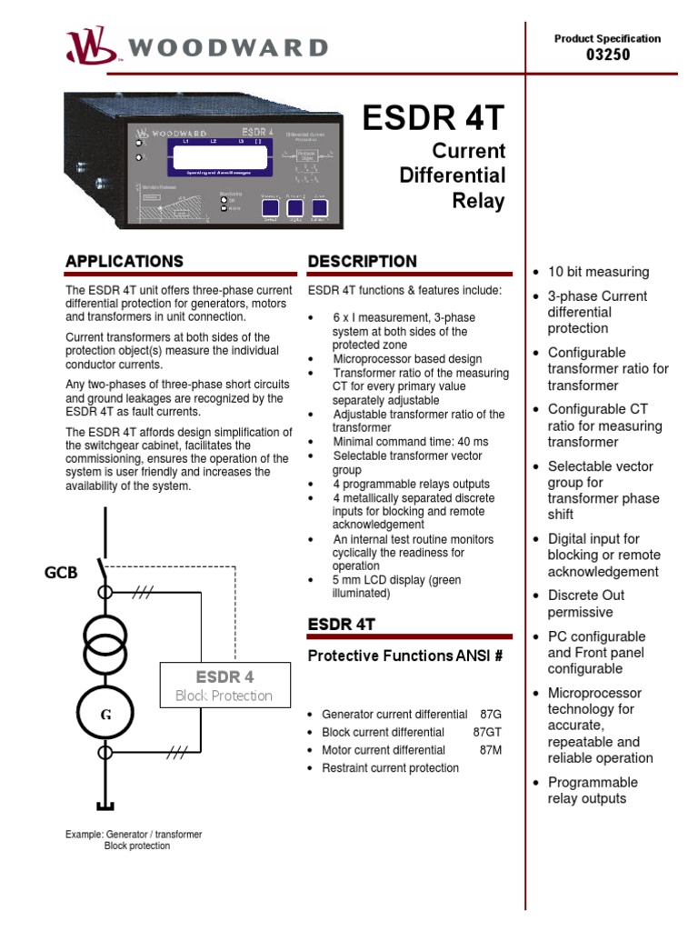Current Differential Relay Manual | PDF | Transformer | Relay