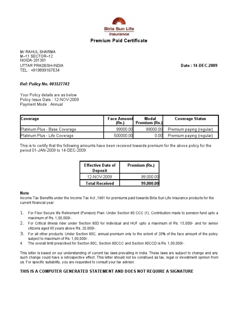 Birla Sun Life Insurance Payment
