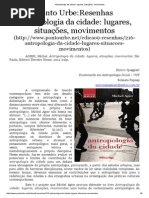 REsenha Antropologia Da Cidade_ Lugares, Situações, Movimentos