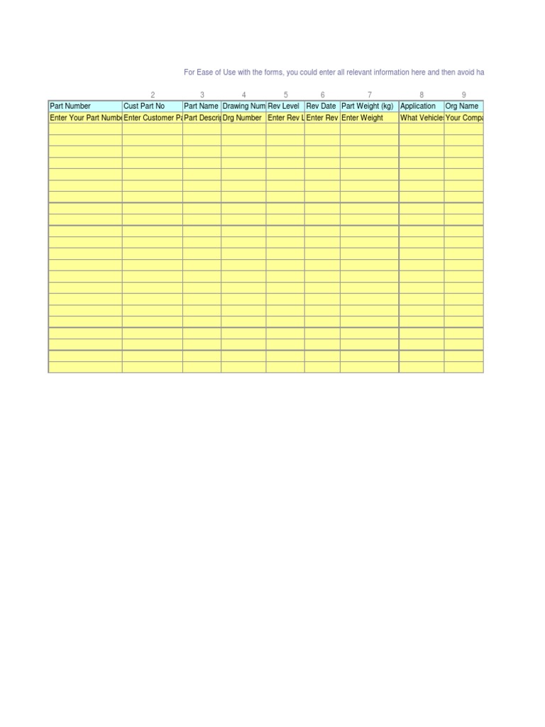 Part Submission Warrant Template | PDF | Specification (Technical ...