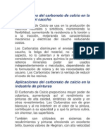 Aplicaciones Del Carbonato de Calcio en La Industria Del Caucho