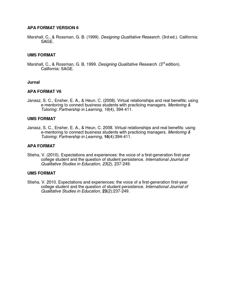 Apa Format Version 6 Cognition Psychology Cognitive Science