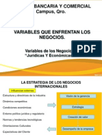 Variables de Los Negocios (Juridico y Económico)