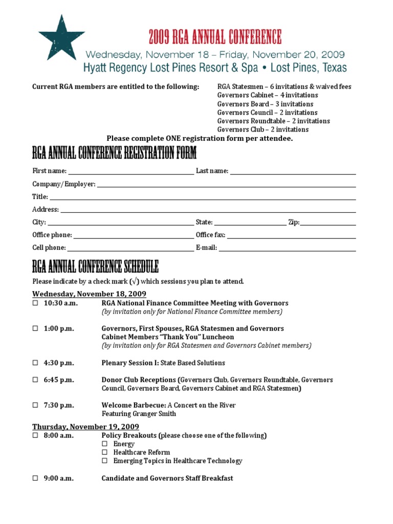 RGA Annual Conference Registration Guide | PDF | Business