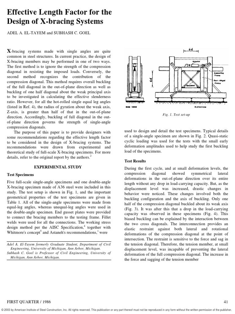 Effective Length Factor for the Design of Xbracing Systems.pdf Pandeo Deformación (Mecánica)